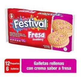 Galletas Festival Fresa 12 paqueticos 