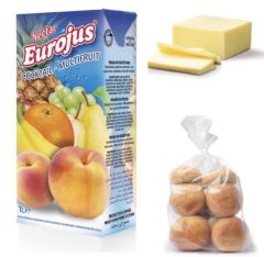Pan, queso y  jugo 